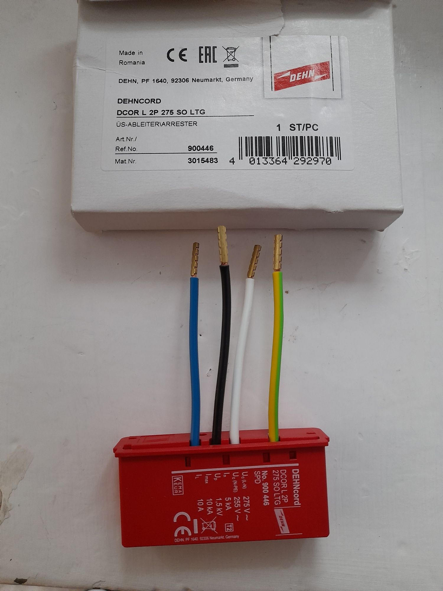 Ogranicznik przepięciowy DEHN DCOR L 2P 275 SO LTG IP20 technologia en