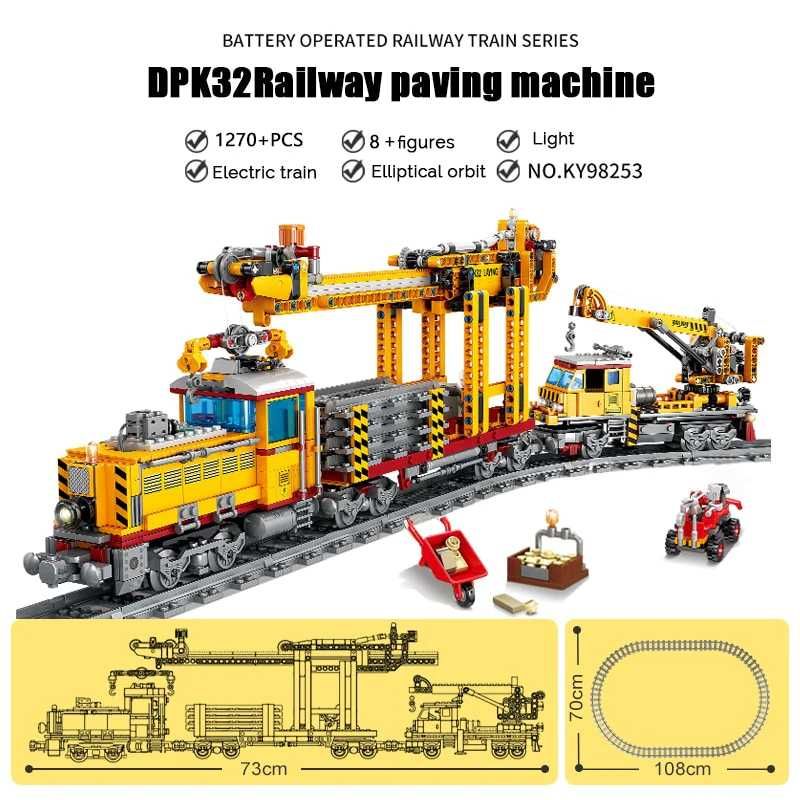 Pociąg klocki kompatybilny Lego technic tory napęd elektryczny światła