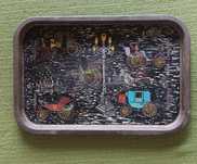 taca metalowa retro PRL Zero Waste #decoupage