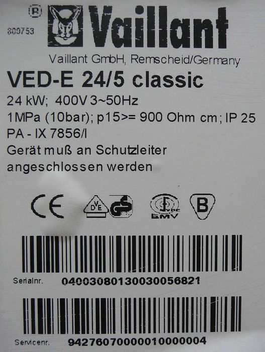 Elektryczny Ogrzewacz Wody Vaillant VED-E 24/5 c - gwarancja 12m