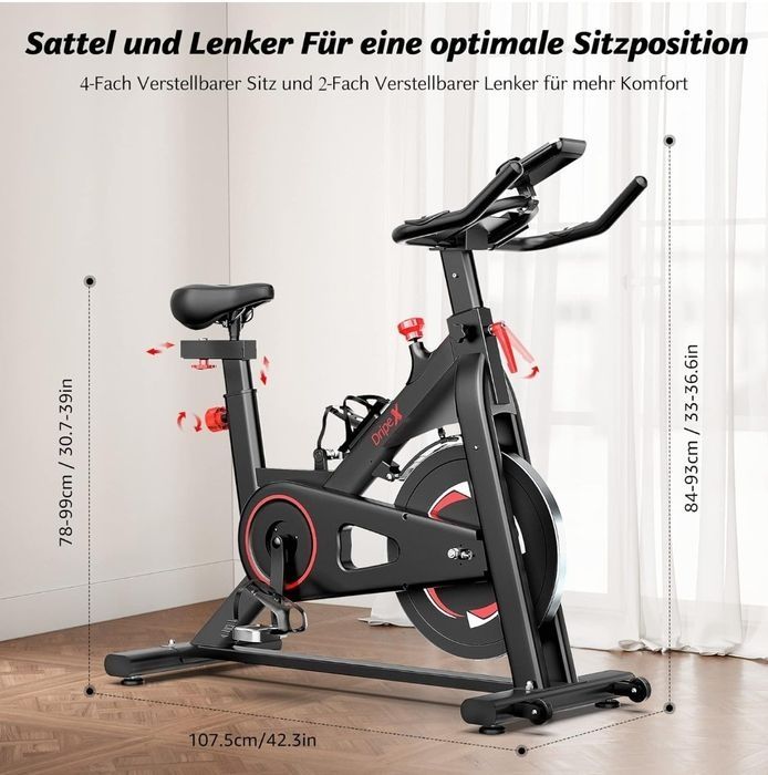 Nowy Stacjonarny Spinningowy Rower Treningowy Dripex Opór magnetyczny