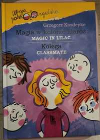 Magia w kolorze lilaróż. Grzegorz Kasdepke książka polsko angielska