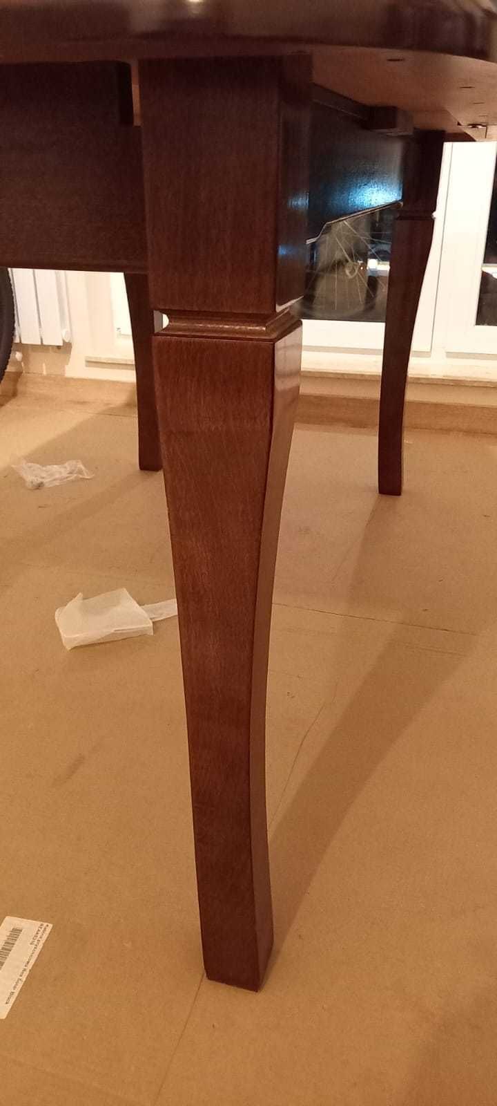 Stół drewniany rozkładany + 8 krzeseł -  KOMPLET 160-250cmx90cm