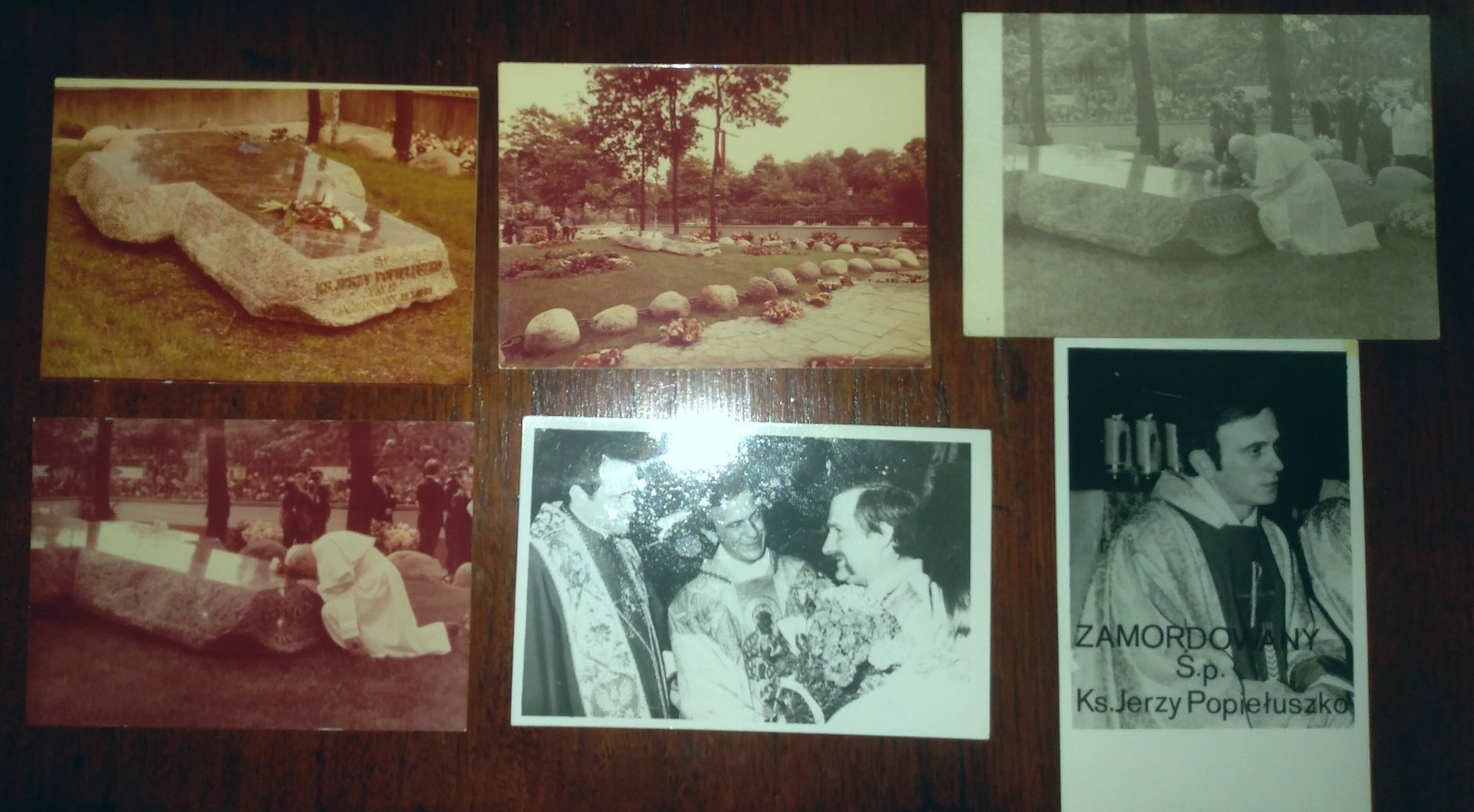 Ks. J. Popiełuszko Jan Paweł II stare fotografie PRL 9 szt