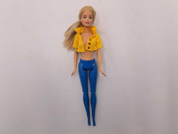 Lalka Barbie Mattel długie blond włosy, niebieskie nogi legginsy
