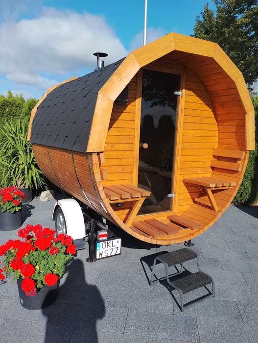 Mobilna Sauna na przyczepie Wynajem Balia & Sauna SPA - GrzejSię!