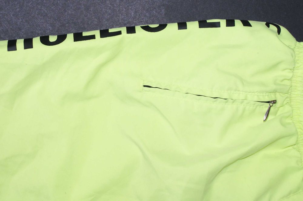 HOLLISTER_Cudne Spodenki szorty męskie_seledynowe fluo sportowe logo_M