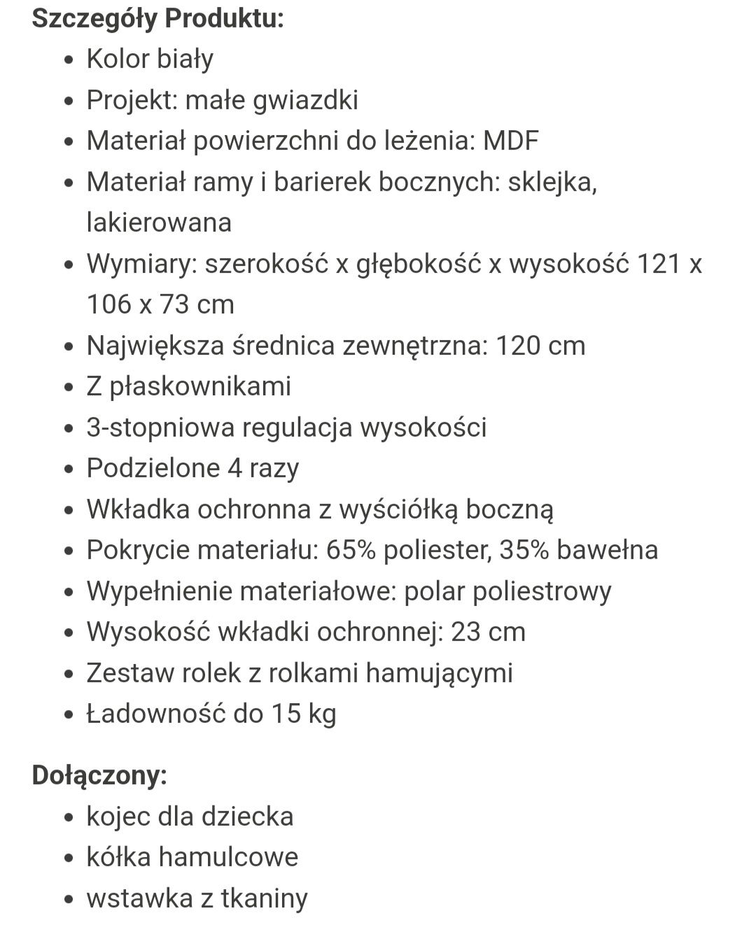 Kojec łóżeczko  Roba