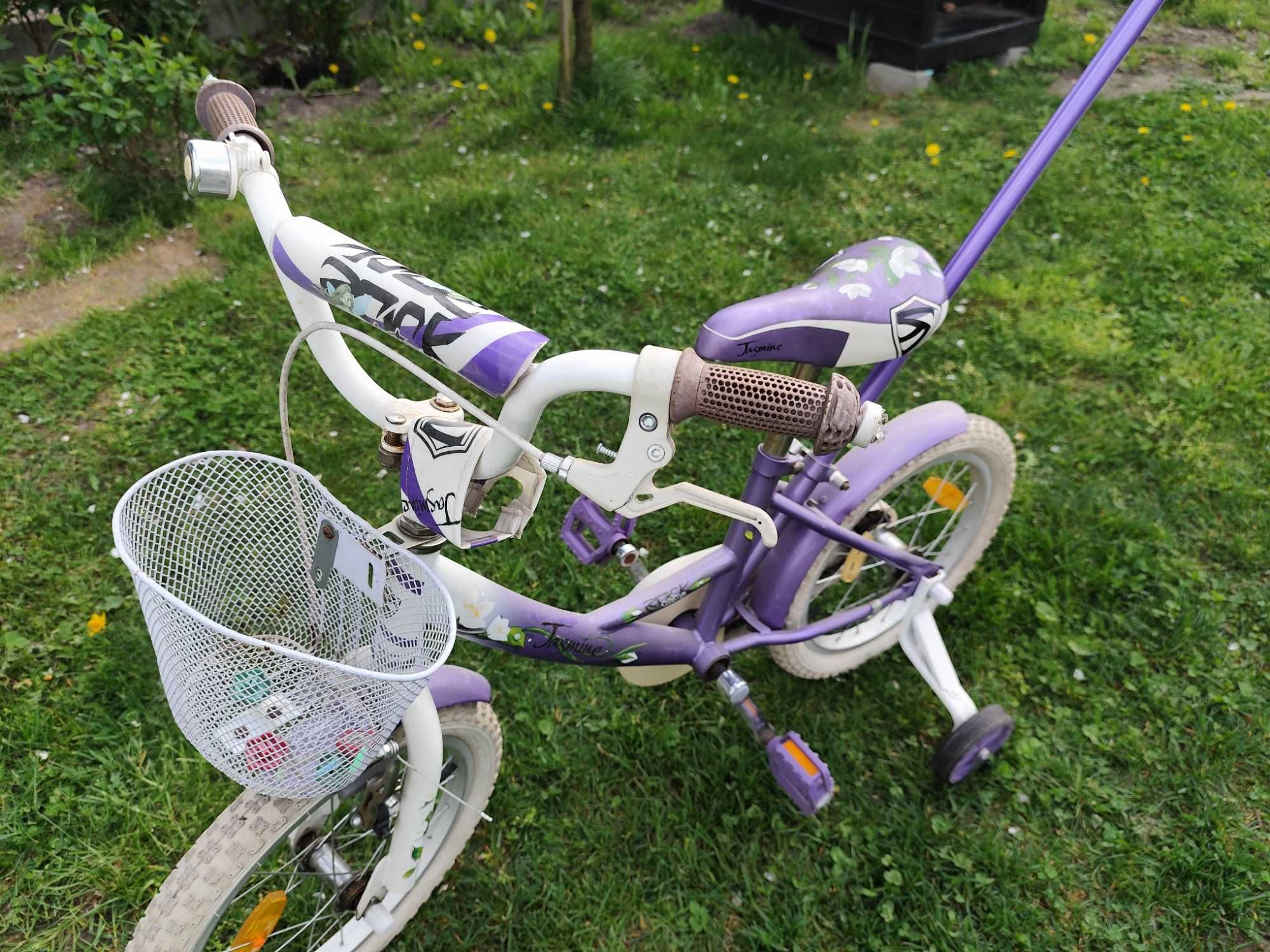 rower dziecięcy jasmine 16 rowerek fioletowy