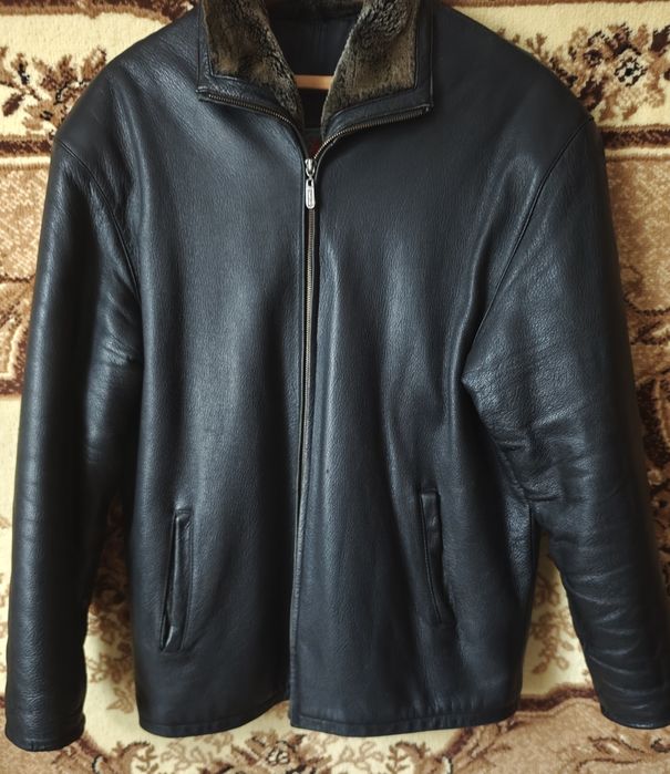 Куртка чоловіча зимова з яловичої шкіри