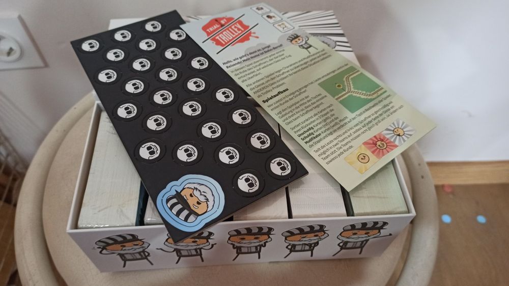 Asmodee Trial by Trolley, jogo de festa, jogo de cartas, alemão