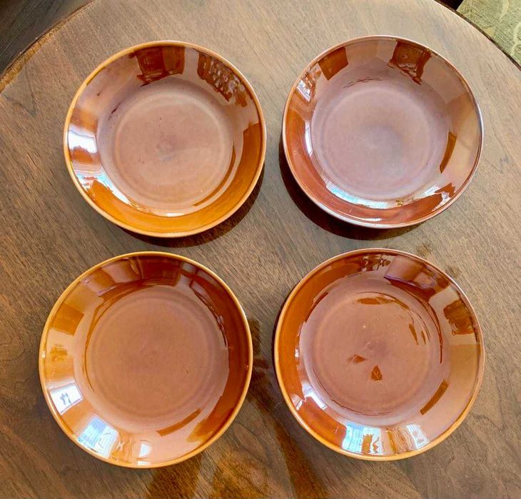 talerze głębokie obiadowe, porcelit PRUSZKÓW, vintage PRL - SUPER