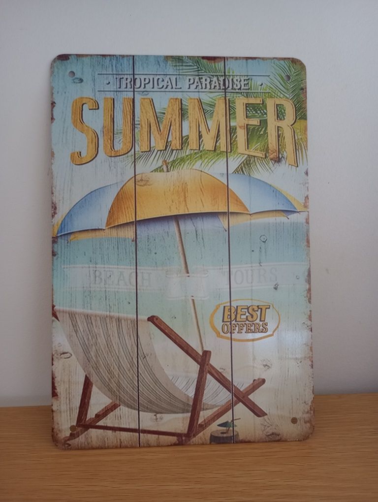 Placa Metal efeito rustico SUMMER