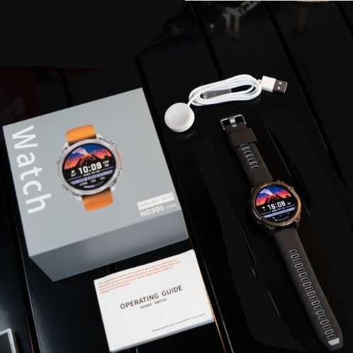 LUKSUSOWY Smartwatch Męski Rozmowy MENU PL Kompas Ciśnienie Latarka