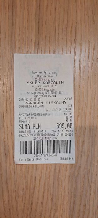 Sokowirówka BOSCH MES 4010 (na gwarancji)