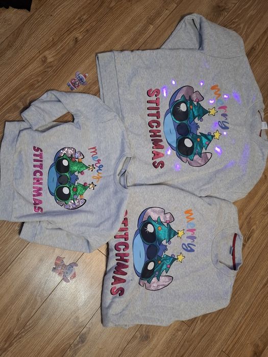 Bluza świąteczna świecąca Stich dla mamy,taty i dziecka