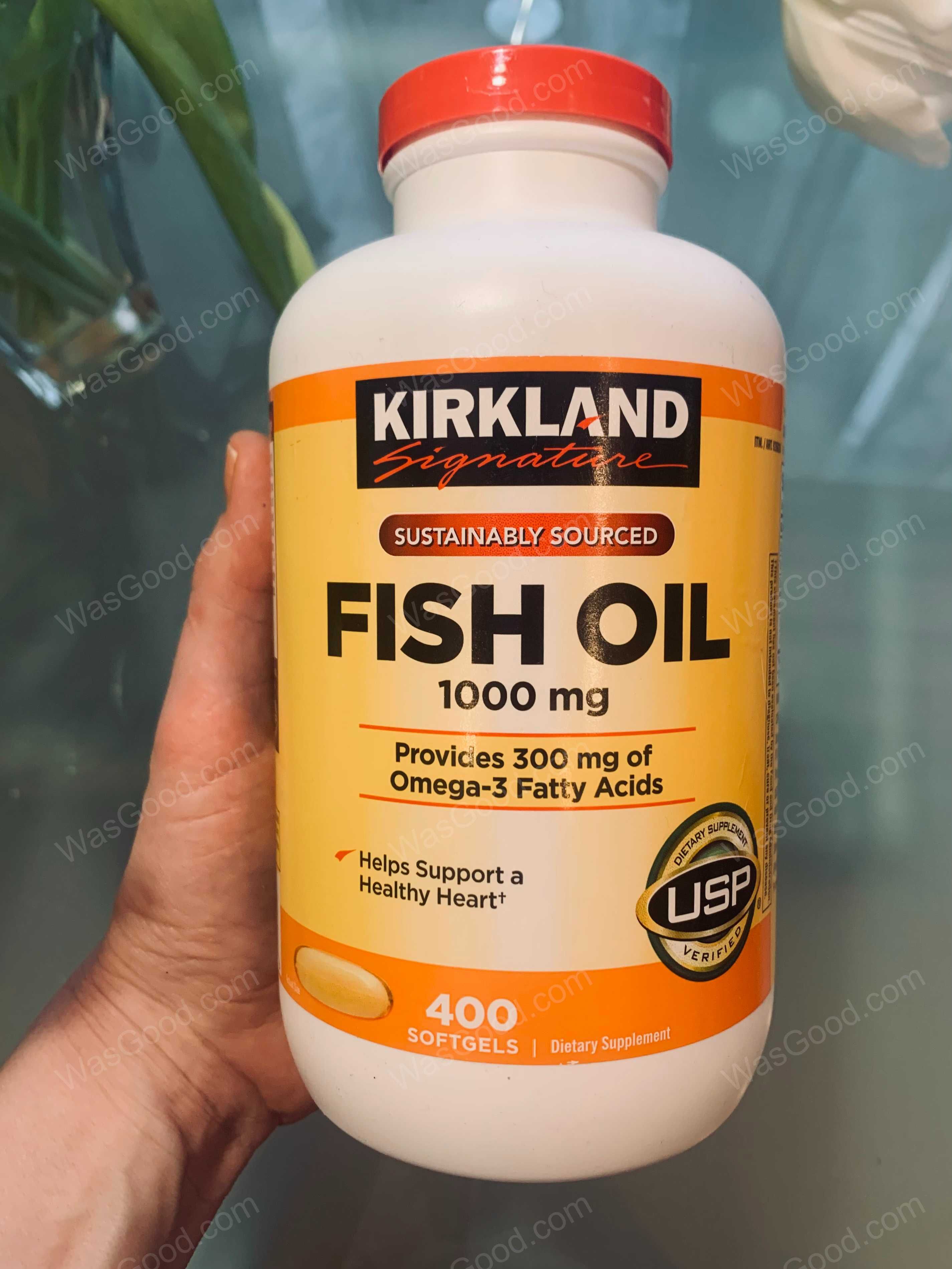 Риб'ячий жир, Fish Oil, Kirkland Signature (Кіркланд), 1000 мг.400 таб