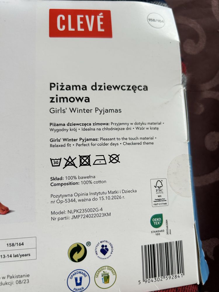 Piżama dziewczęca zimowa 158/164