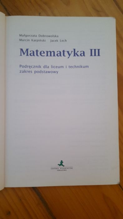 Używany Podręcznik matematyka 3 GWO liceum+technikum