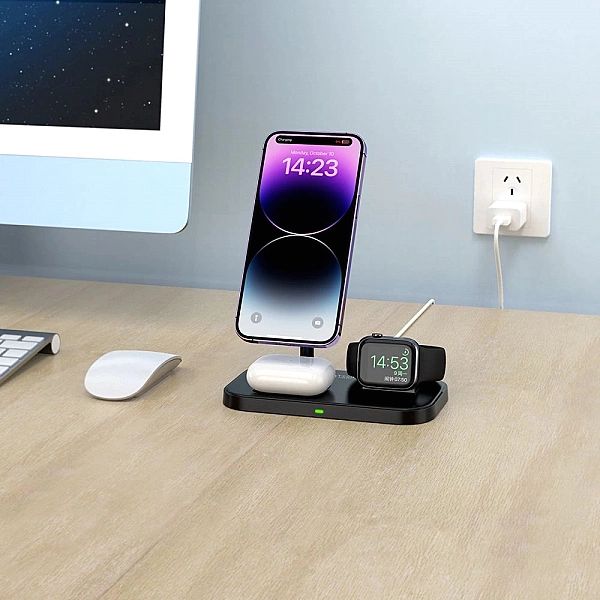 Ładowarka Tech-Protect QI15W-A22 indukcyjna MagSafe ze stojakiem 3w1 M