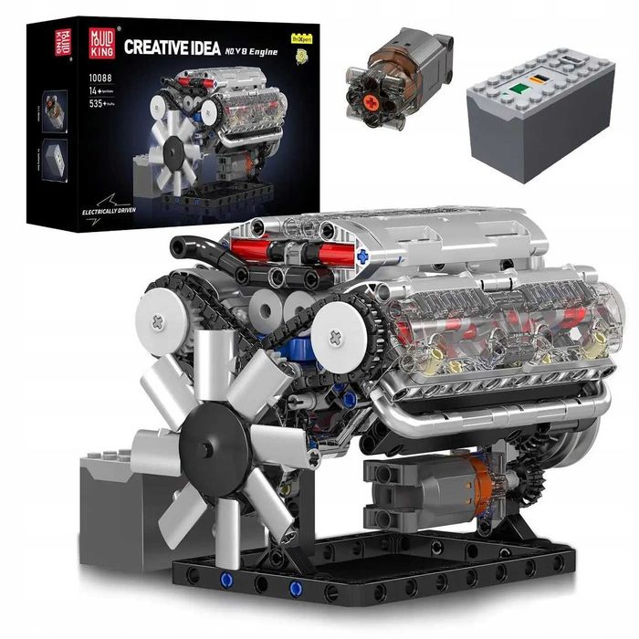 Конструктор бензиновий двигун V8 ENGINE Mould King 10088s, 535 деталей