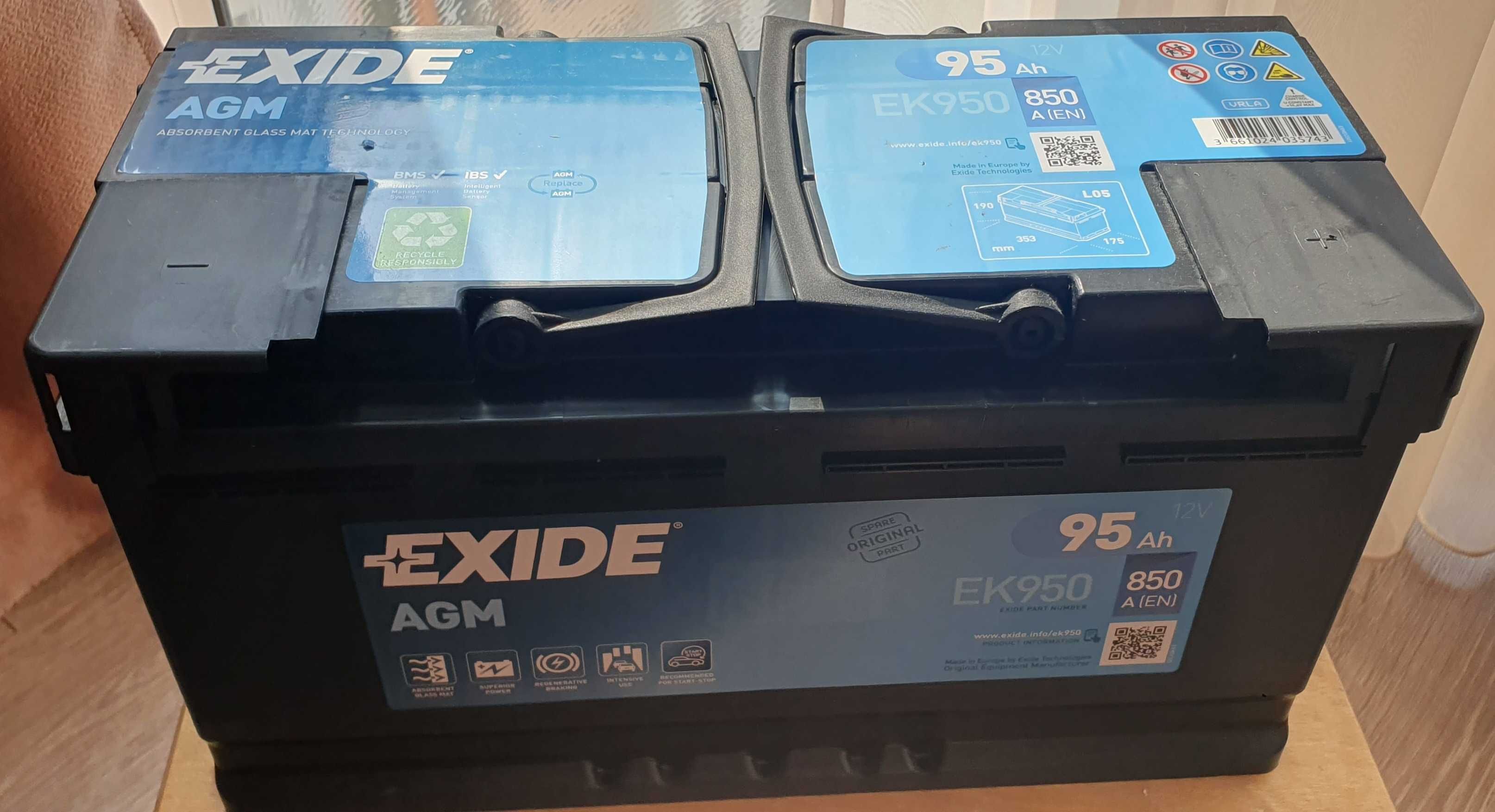 Автомобільний акумулятор EXIDE 6СТ-95 АзЕ AGM EK950