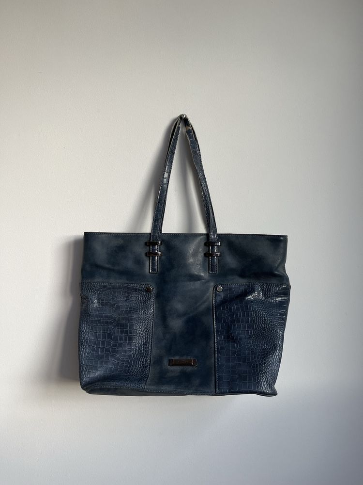 Orsay granatowa torebka shopper damska pojemna