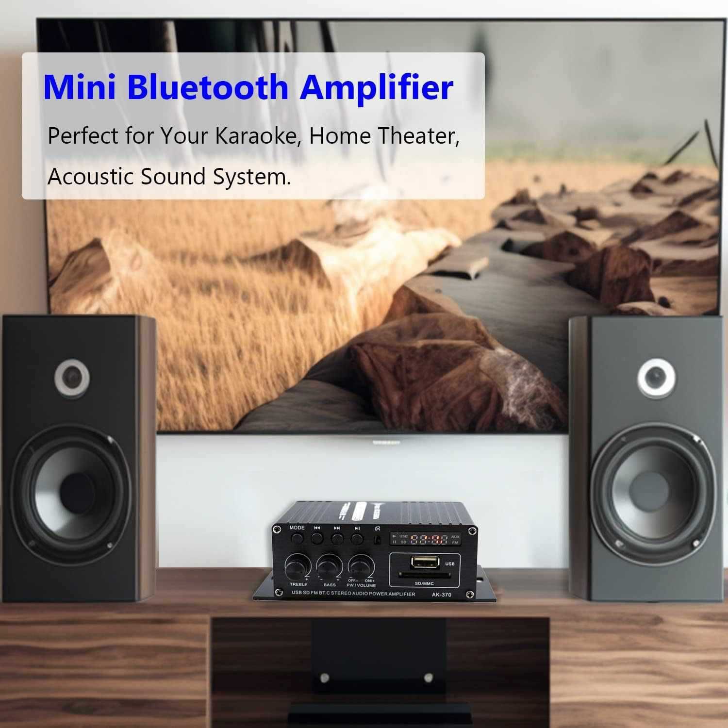 Wzmacniacz audio, mini cyfrowy wzmacniacz mocy 12 V / AK -370