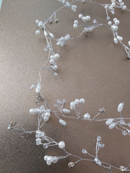 Ozdoba do włosów,opaska na druciku,diadem, ślubna