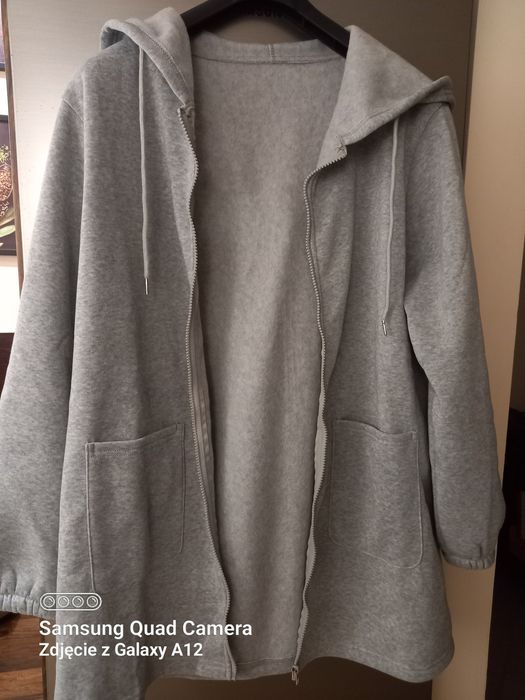 Długa kurtka bluza płaszcz szary Nowy XL XXL oversize
