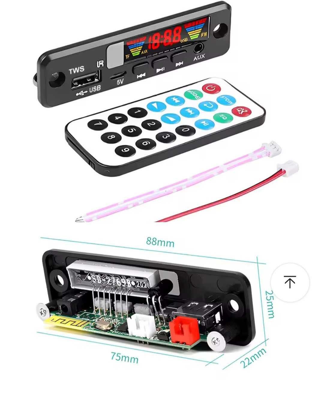 Bluetooth USB Fm радіо 3w -120w/3.7v -18v _MP3 модуль