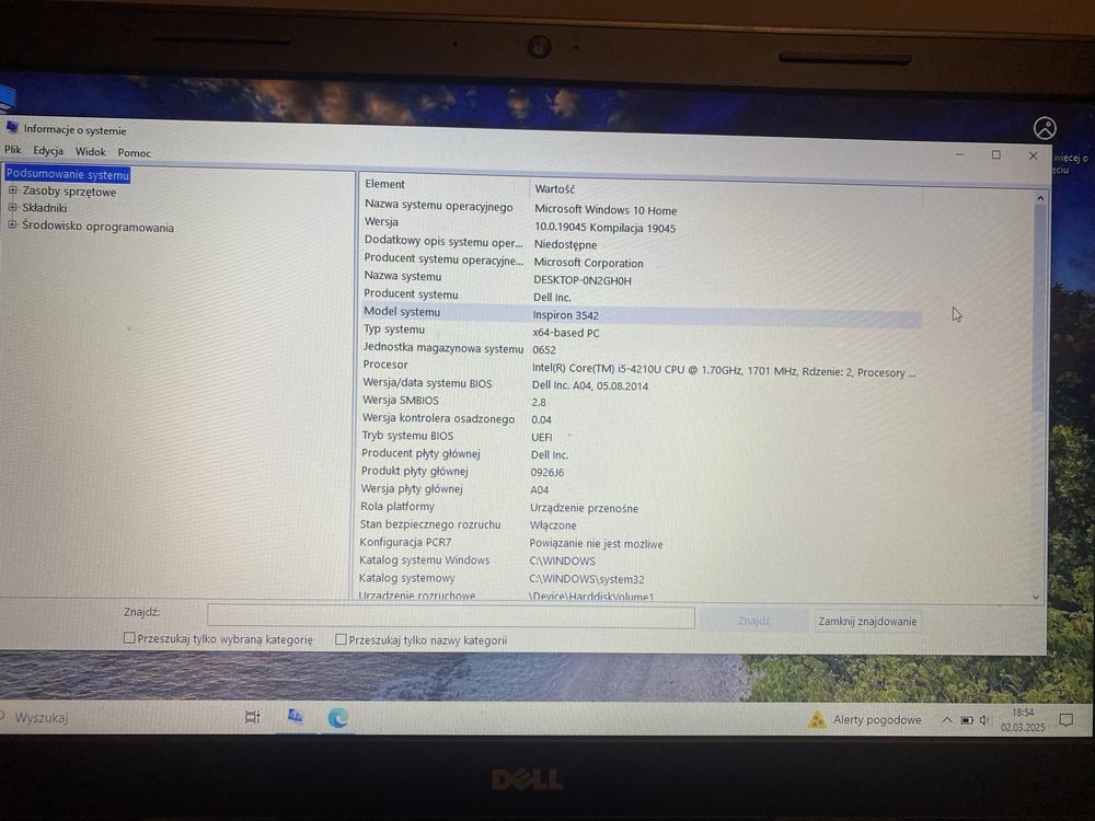 Laptop Dell Inspiron 3542 Intel Core i5