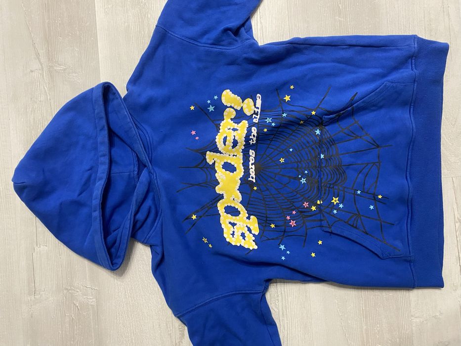 Hoodie sp5der blue. Худи Спайдер синя
