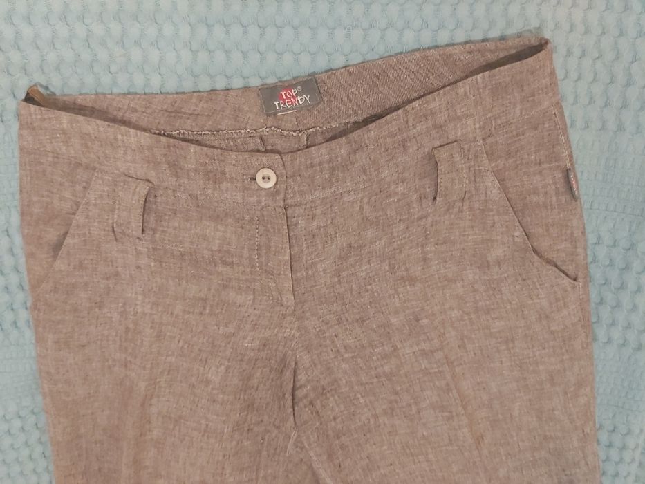 Spodnie z lekkiego materiału a la len, idealne  na lato