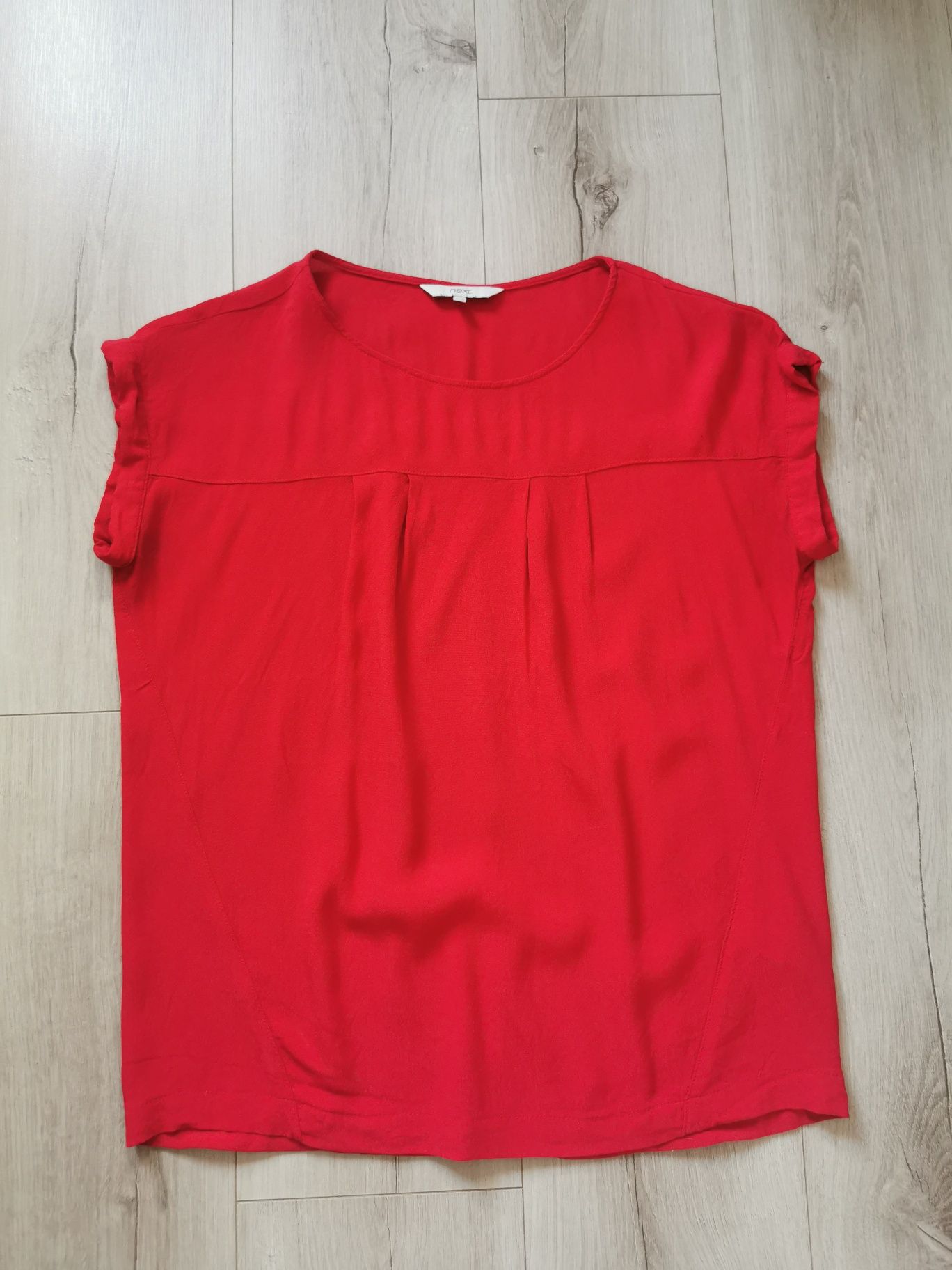 Next czerwona bluzka z wiskozy 40 L 100% wiskoza okrągły dekolt