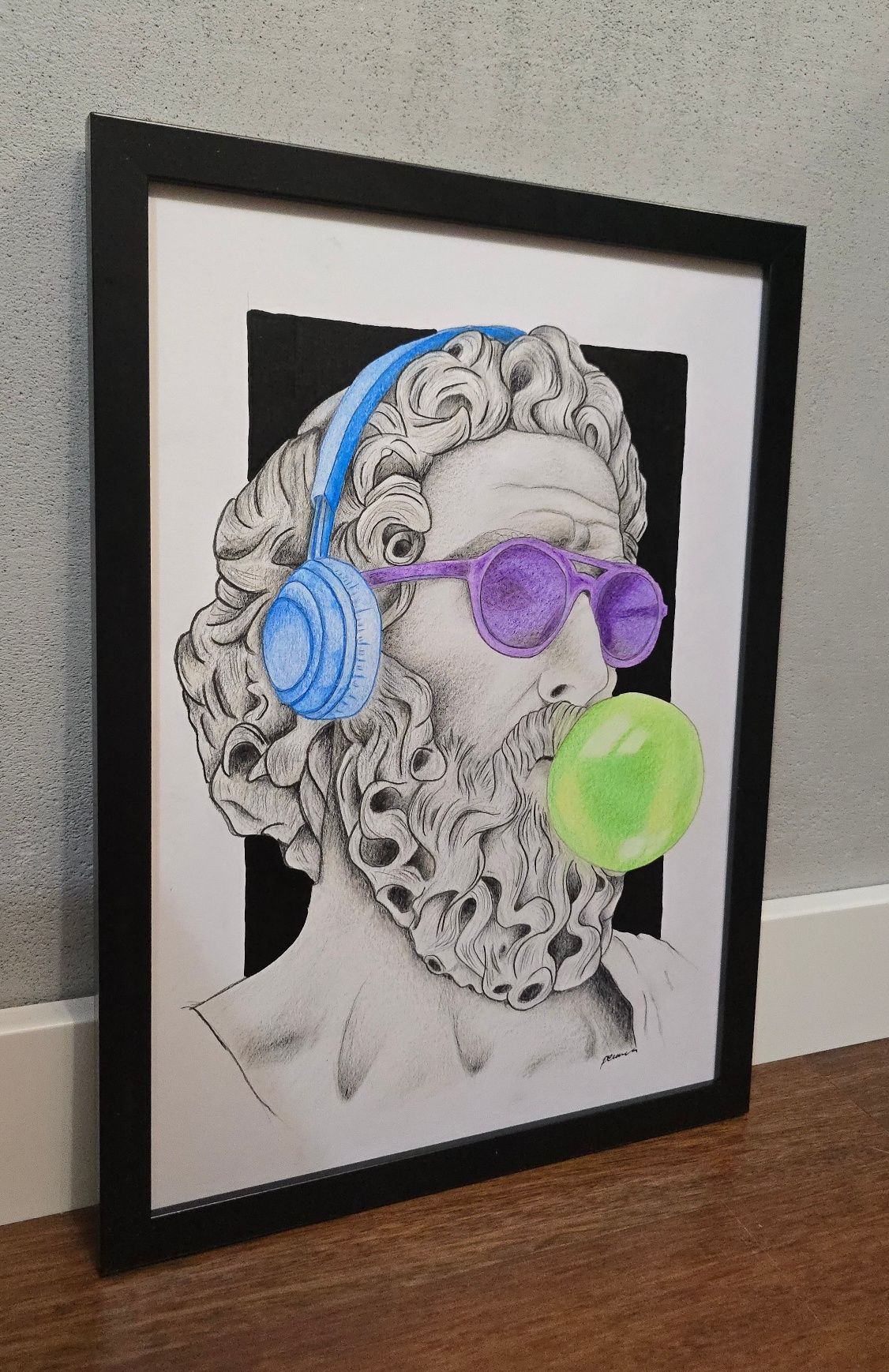 Zeus obraz plakat plexi 3d A3 Handmade streetart