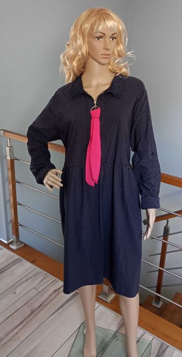 Sukienka Koszulowa w Delikatne groszki Roz. 50/52/54