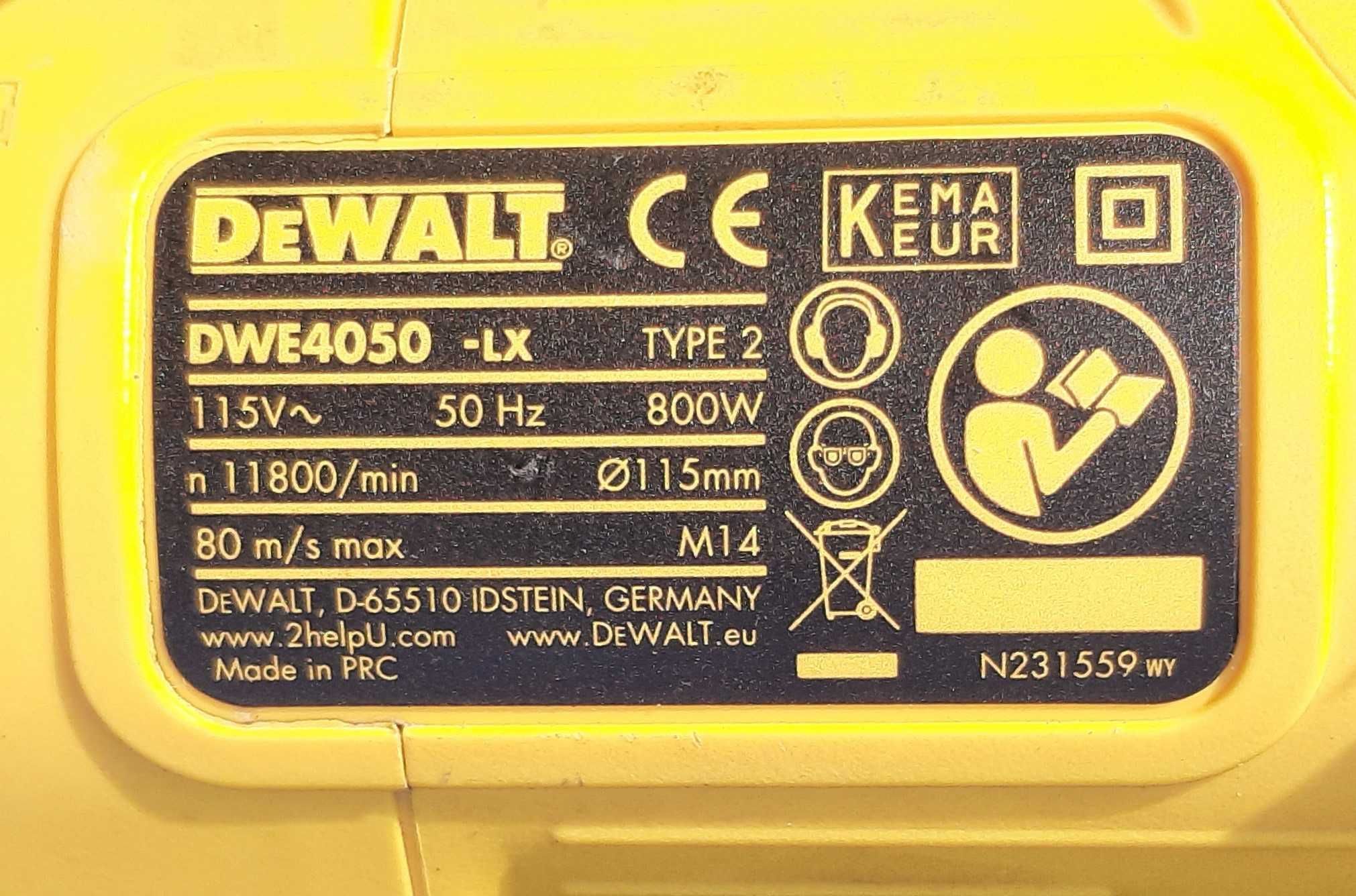Szlifierka kątowa DEWALT DWE4050-LX