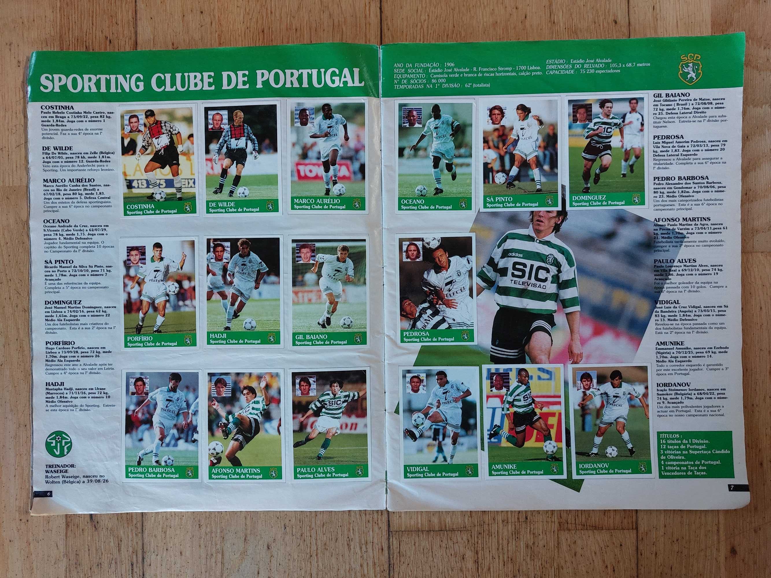 Caderneta de cromos "Futebol 96-97" - Completa