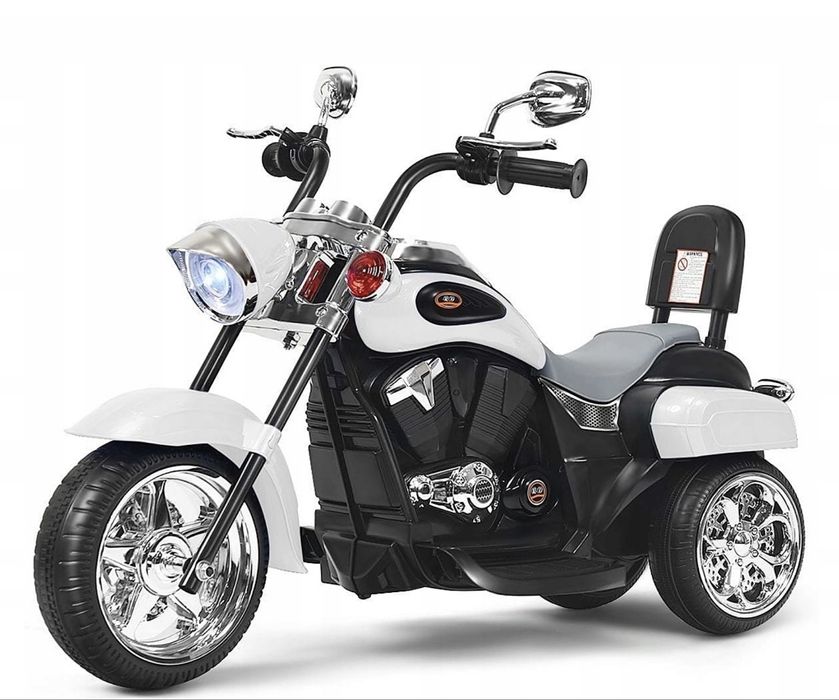 Motor Motocykl Biały dla dzieci Chopper Jak Harley 6v Akumulatorowy