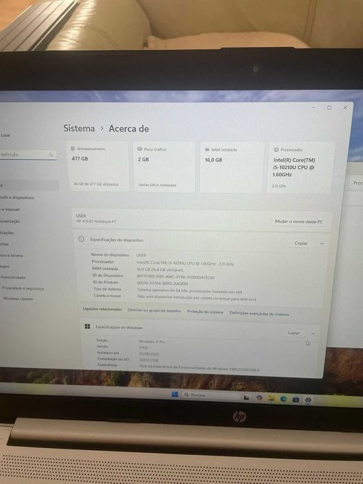 HP ProBook 470 G7  17" Core i5-10210U AMD Radeon 512ssd memoria 16gb