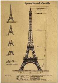 Plakat wieża Eiffla Eiffel tower Paryż Symbol 50,5x35cm