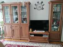 Zestaw mebli do salonu Black red white witryny komoda lustro OKAZJA