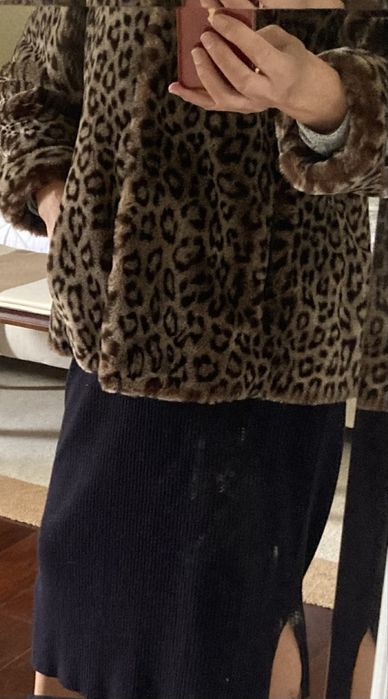 Casaco de sra com estampa de leopardo-NOVO