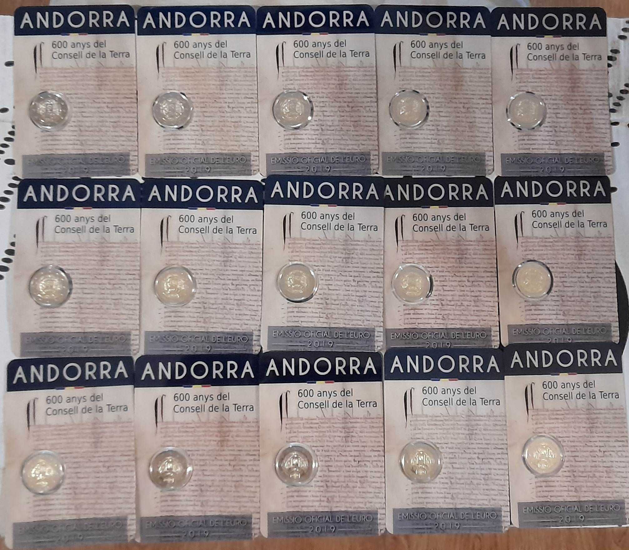 2€ euros Andorra 2014, 2019, 2020, 2021, 2022