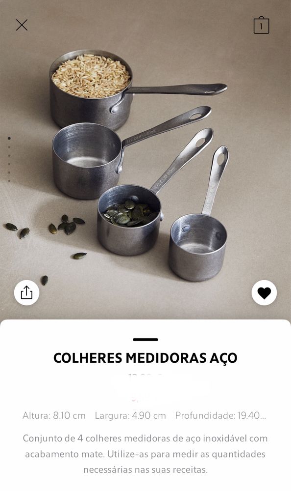 Colheres Medidoras Aço Zara Home NOVO