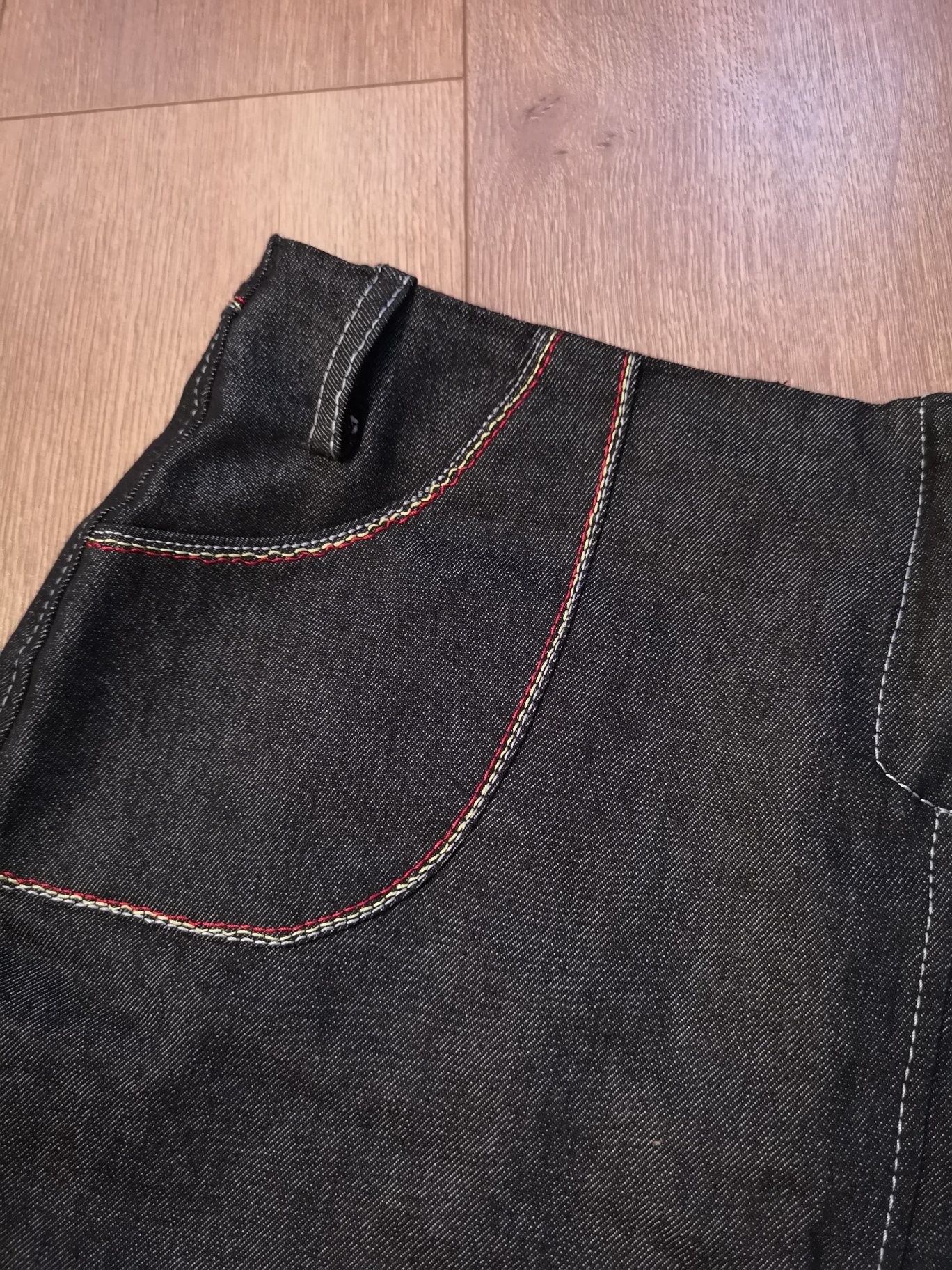 Spódnica czarny jeans, M 38 plisowana