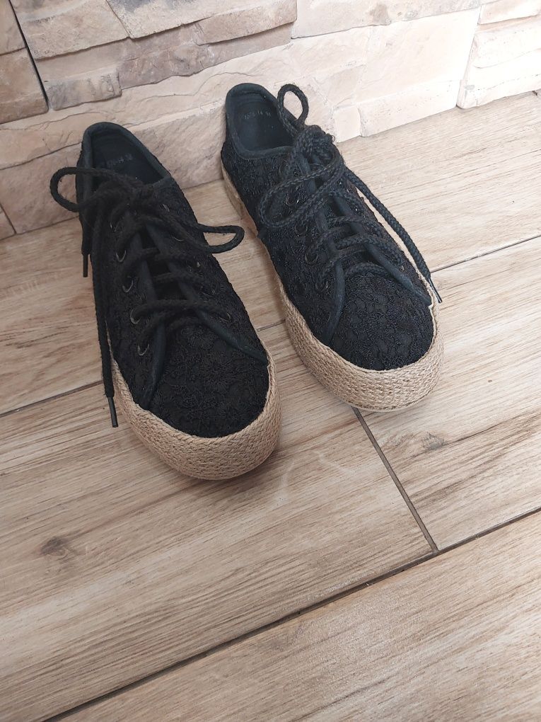 Espadryle na platformie DeeZee nr 38 czarne