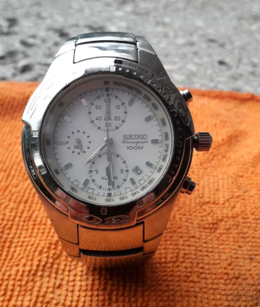 Luksusowy Zegarek Seiko 7T62 Chronograph 100 M, Alarm, stoper
