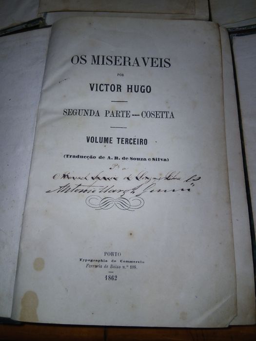 Primeira edição dos  Miseráveis  Ano 1862